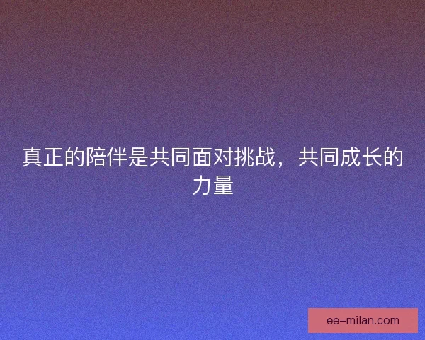 真正的陪伴是共同面对挑战，共同成长的力量